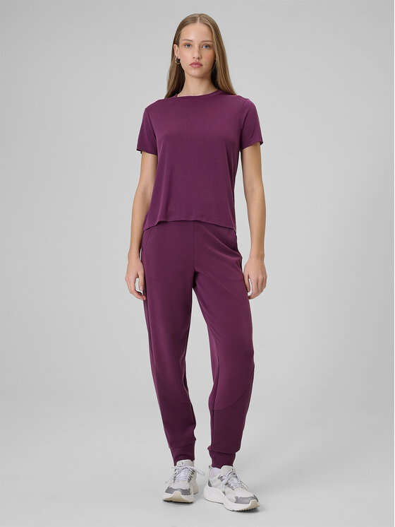 4F 4F T-Shirt SPORTS CLUB Bordowy Regular Fit