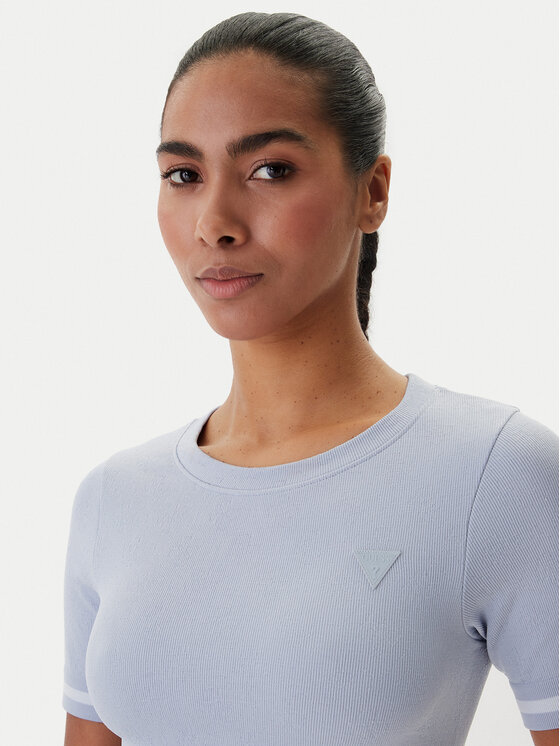 Guess Guess T-shirt V6RP02 Z4692 Svijetloplava Slim Fit