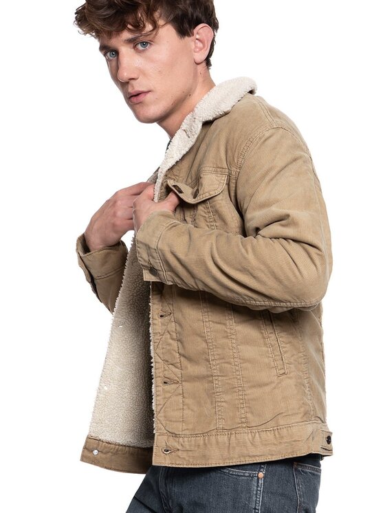 Lee Lee Giubbotto invernale SHERPA RIDER Beige Regular Fit