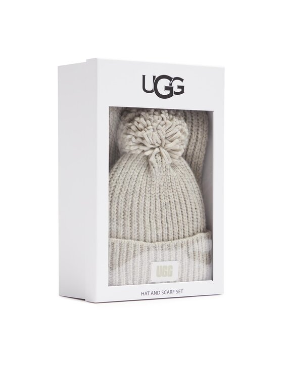 Ugg W Knit Beanie W Pom And Scarf 21883