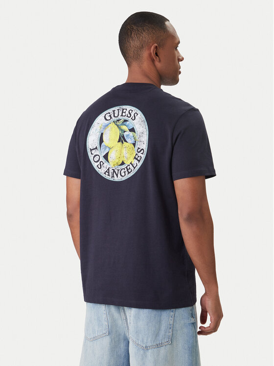 Guess Guess T-krekls M6GI19 K3051 Tumši zils Reglan Fit