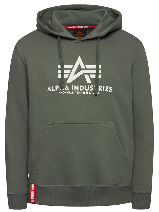Alpha Industries Bluza Basic 178312 Zielony Regular Fit