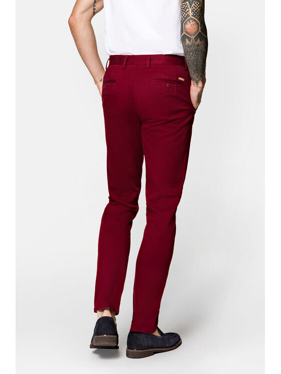 Lancerto Lancerto Chinosy Dennis SP082122000002 Bordowy Regular Fit