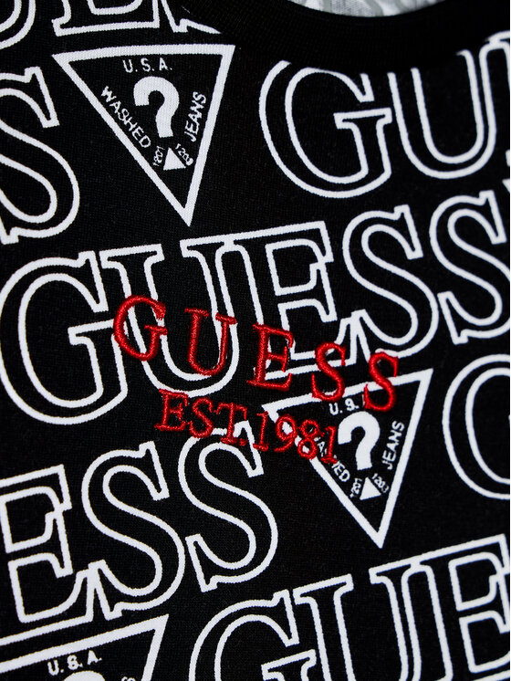 Guess Guess Μπλουζάκι N0BI25 I3Z00 Μαύρο Regular Fit