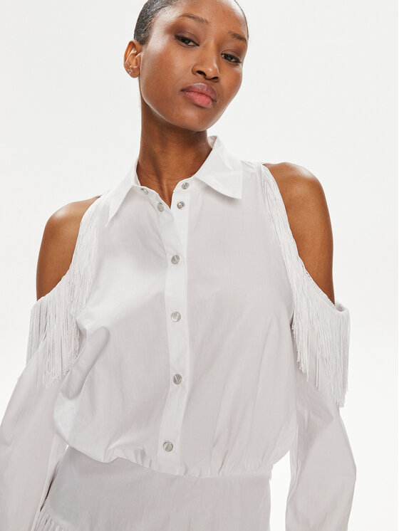 PINKO Pinko Rochie tip cămașă Hazzard 103630 A1X8 Alb Regular Fit