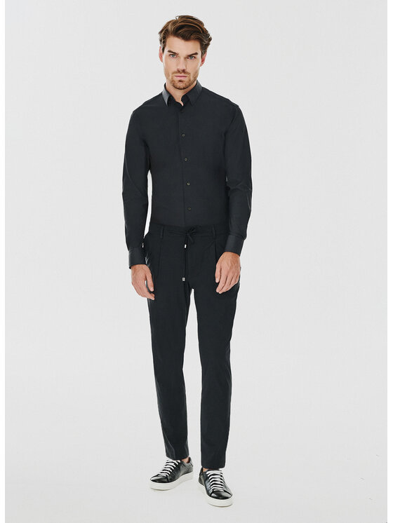 Pako Lorente Pako Lorente Spodnie garniturowe P24WF-6G-001 Czarny Super Slim Fit