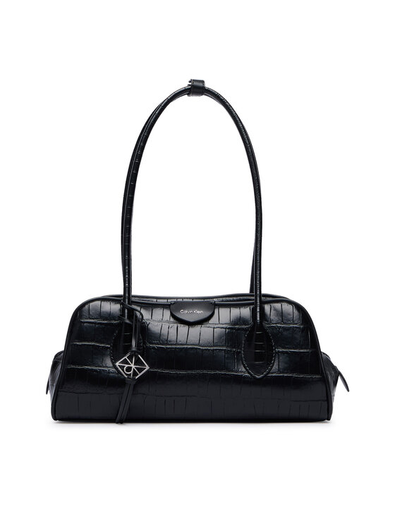 Calvin Klein Calvin Klein Kabelka Emblem Trio Croco Shoulder Bag LV04F3780G Černá