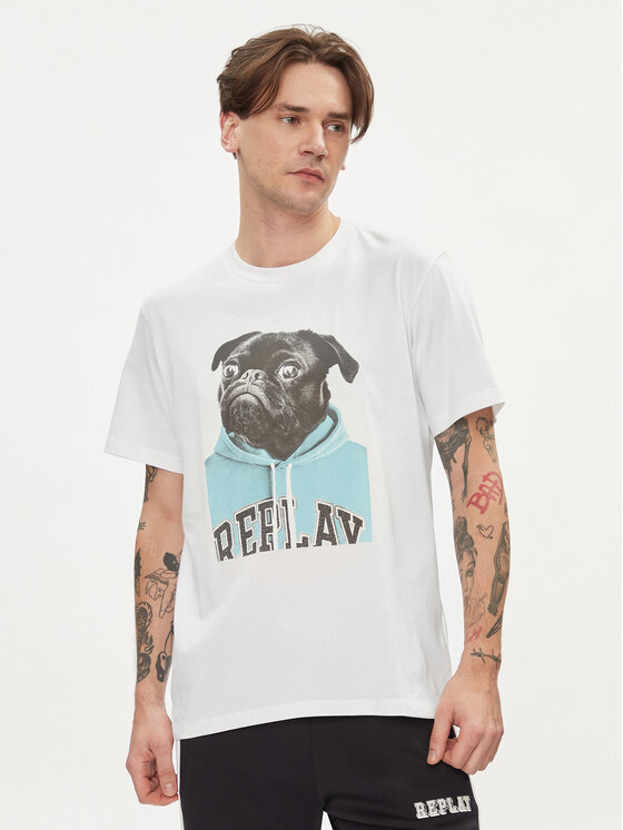 Férfi Póló REPLAY, Méret: M, Fehér, M6808.000.22662