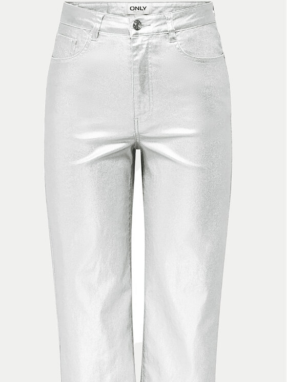 ONLY ONLY Jeansy Juicy 15331673 Srebrny Wide Leg