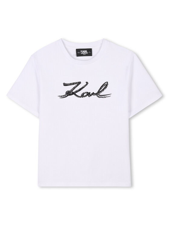 Karl Lagerfeld Kids Karl Lagerfeld Kids Tricou Z30485 S Alb Regular Fit