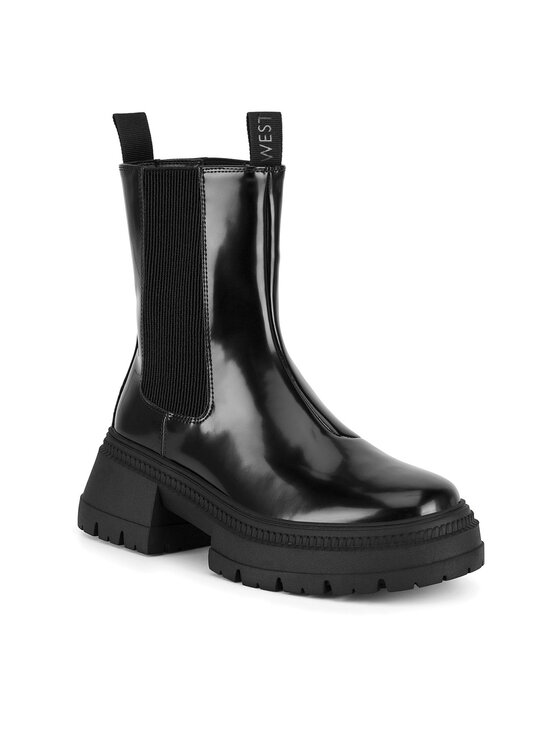 Nine West Nine West Kotníková obuv s elastickým prvkem WFA3033-8 Černá