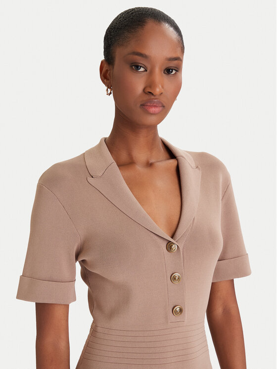 Guess Guess Vestito di maglia W5YK29 Z0130 Beige Slim Fit