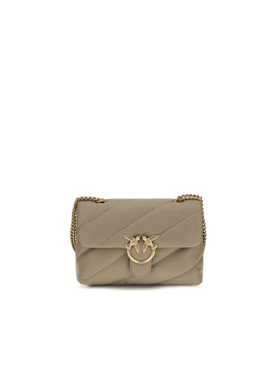 PINKO PINKO Torebka Gray Calf Leather Bos Taurus Shoulder Szary