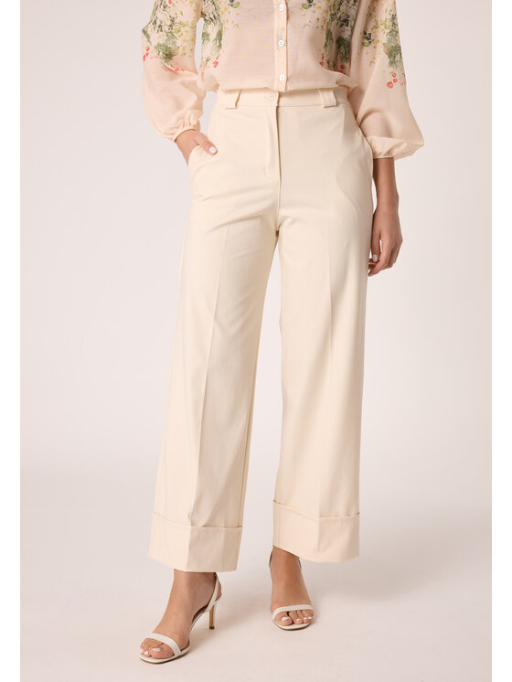 QUIOSQUE QUIOSQUE Kalhoty z materiálu QUIOSQUE 3UI005102 Béžová Regular Fit