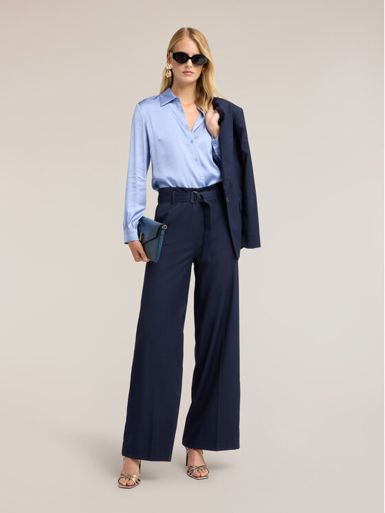 Motivi Motivi Pantaloni di tessuto P04EQ004801N034 Blu Over Fit