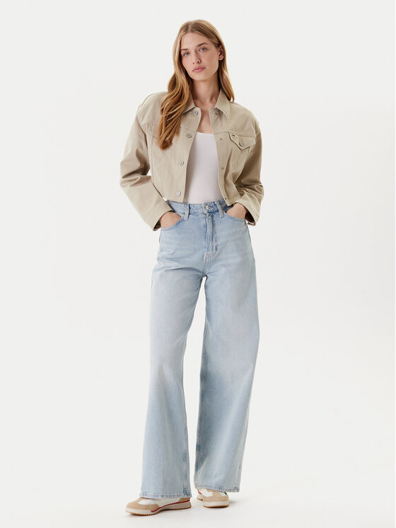 Tommy Jeans Tommy Jeans Traper jakna Flag DW0DW21431 Bež Regular Fit