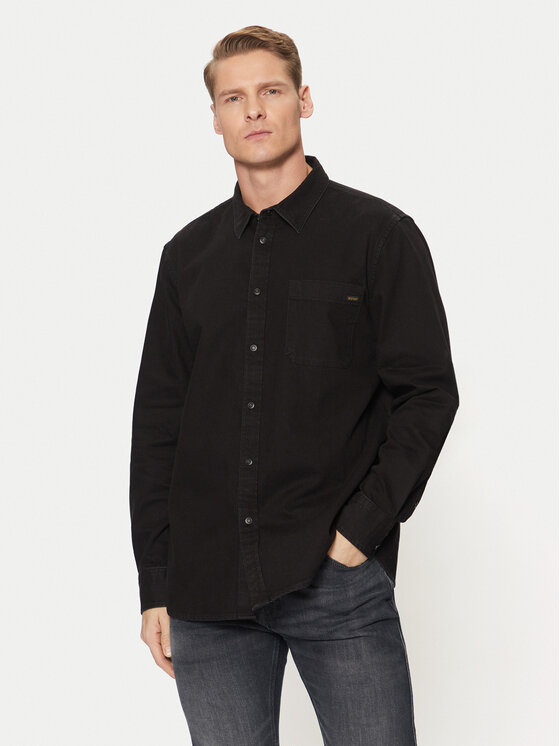 Mustang Mustang Jeanshemd Iowa 1015913 Schwarz Regular Fit