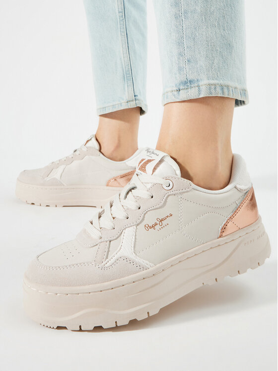 Pepe Jeans Pepe Jeans Sneakersy Kore Sun W PLS00009 Écru