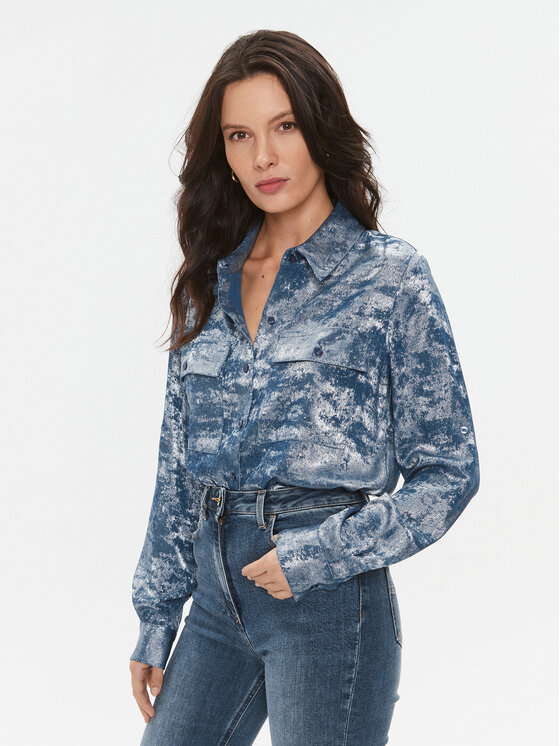 Guess Chemise Anna Maria W3BH63 WFQA0 Argent Regular Fit Modivo