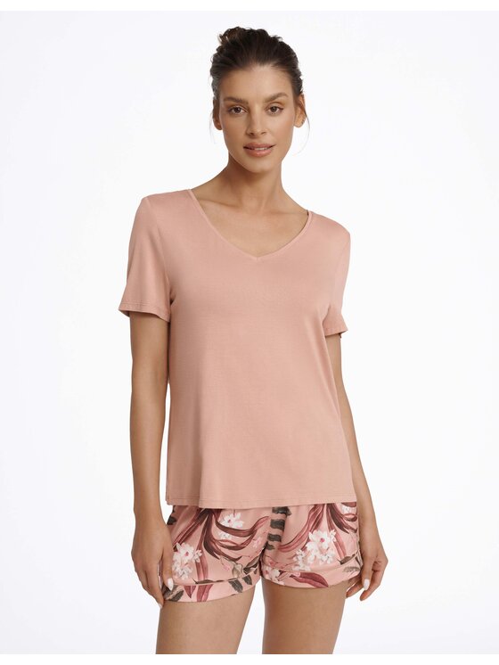 Esotiq Esotiq Piżama 41135-39X Różowy Regular Fit