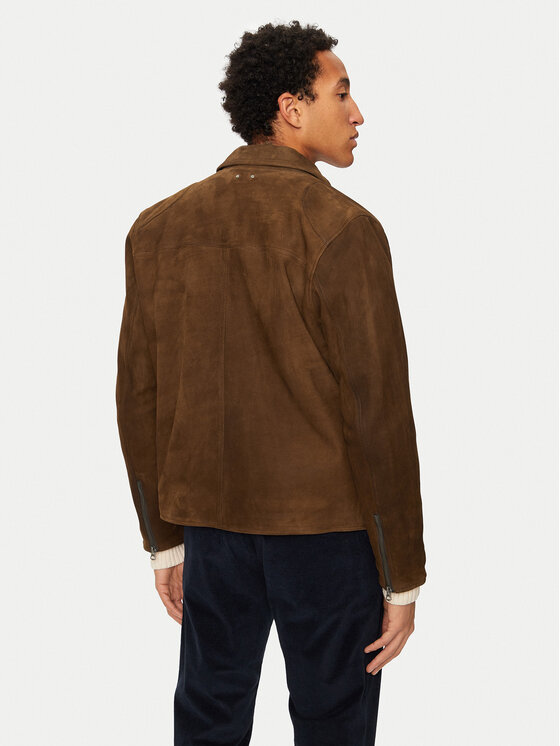 Pepe Jeans Pepe Jeans Lederjacke Tenjamin PM403018 Braun Regular Fit