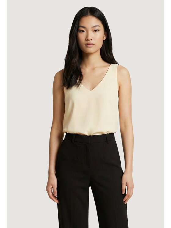 Artigli Artigli Smanicato SCOLLO A V IN RASO Giallo Casual Fit