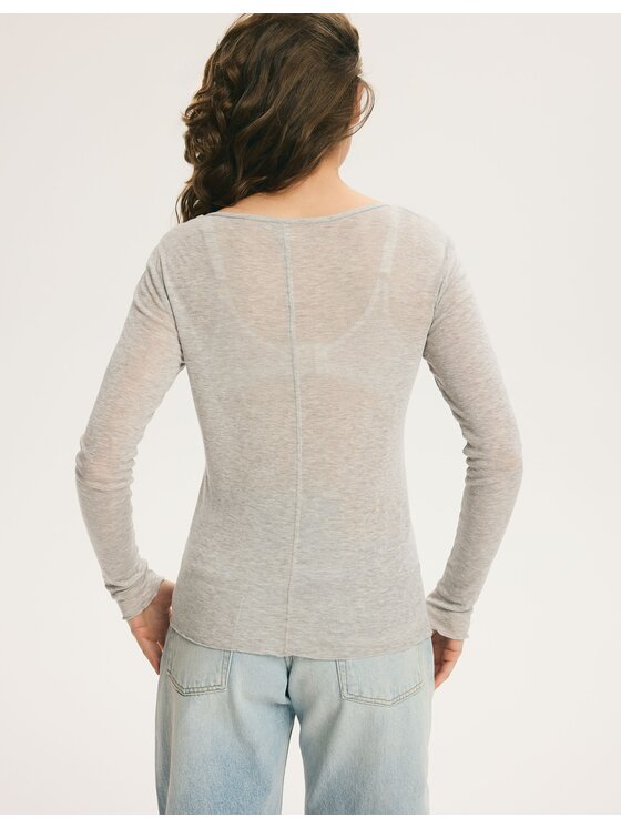 Esotiq Esotiq Bluzka 46062 Szary Regular Fit
