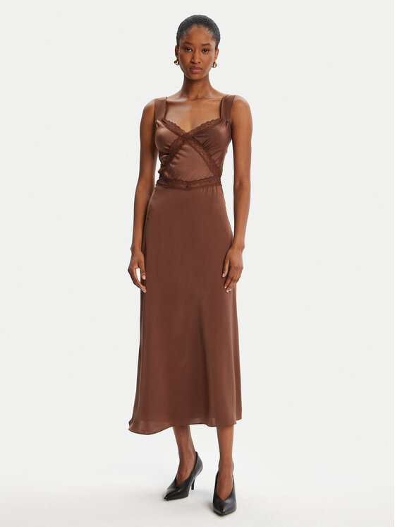 BARDOT Sukienka koktajlowa Emory Lace Slip 58603DB Brązowy Regular Fit