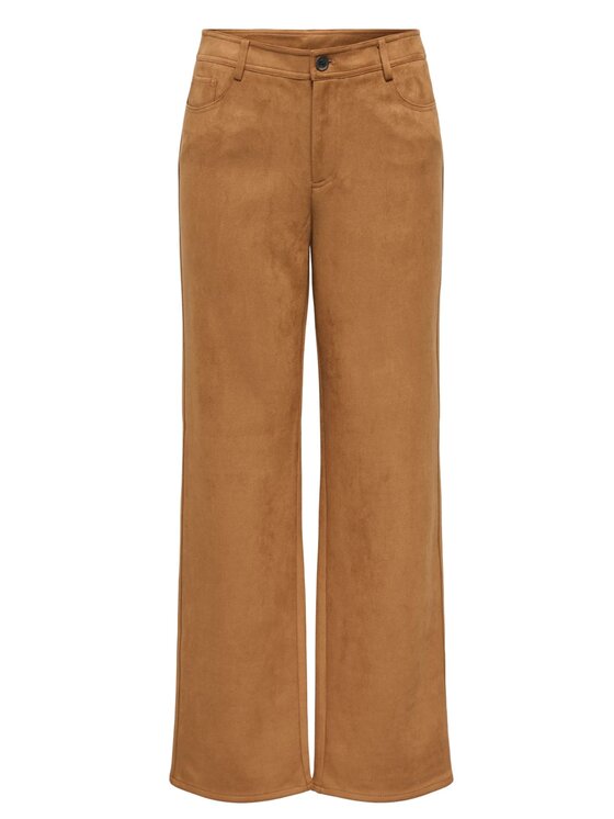 ONLY ONLY Pantaloni Pantalone onlina life mnw str faux suade Marrone Straight Fit
