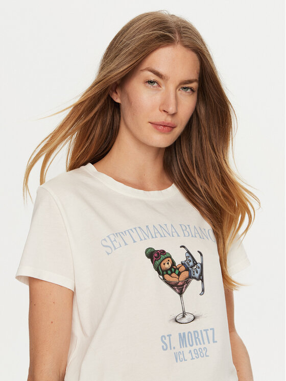 ViCOLO ViCOLO T-Shirt RS0056 Κρεμ Regular Fit