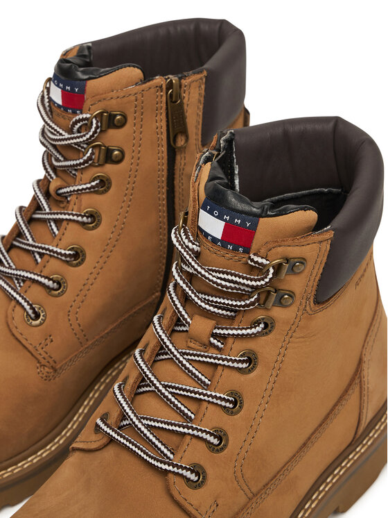 Tommy Jeans Tommy Jeans Schnürstiefeletten Archive '01 Boot Hi Nubuck Wl Wr EM0EM01783 Hellbraun