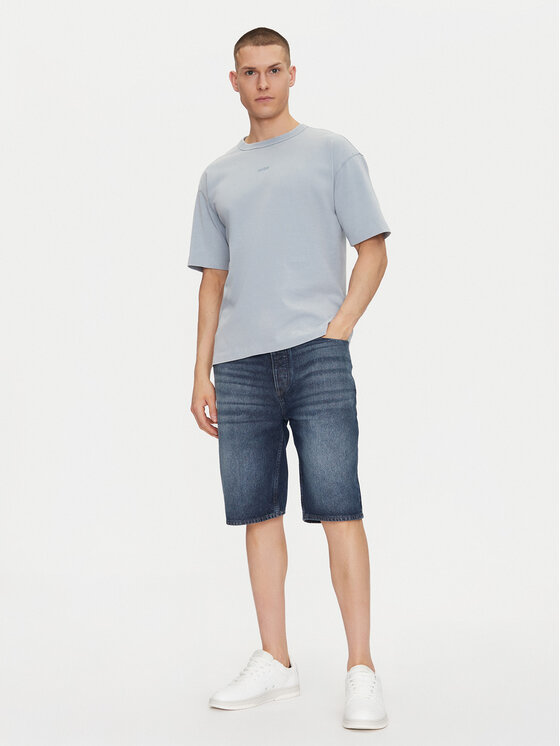 HUGO HUGO Pantaloni scurți de blugi Skate 50534641 Bleumarin Straight Fit