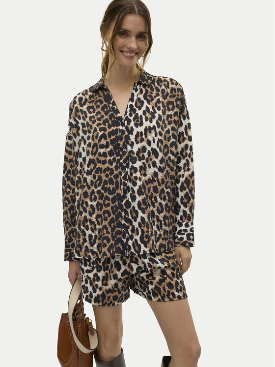 Vero Moda Vero Moda Srajca Josie 10315150 Rjava Oversize