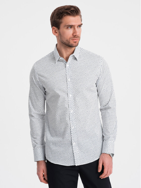 Ombre Ombre Košile OM-SHCS-0140 Bílá Slim Fit