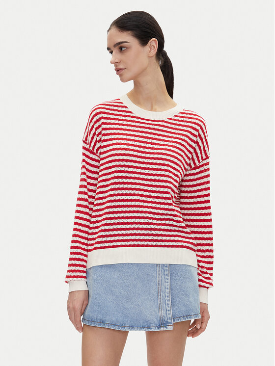 Pepe Jeans Sveter Poppy PL702278 Červená Regular Fit