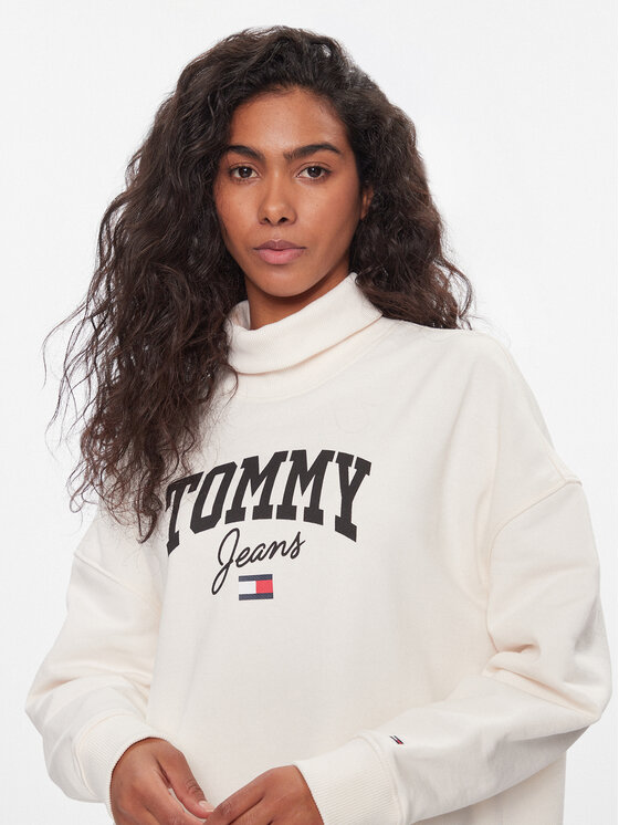 Tommy Jeans Tommy Jeans Trikotažinė suknelė New Varisty DW0DW16462 Balta Relaxed Fit