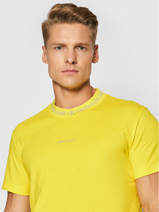 Calvin Klein Jeans Marškinėliai J30J317096 Geltona Regular Fit • Modivo.lt