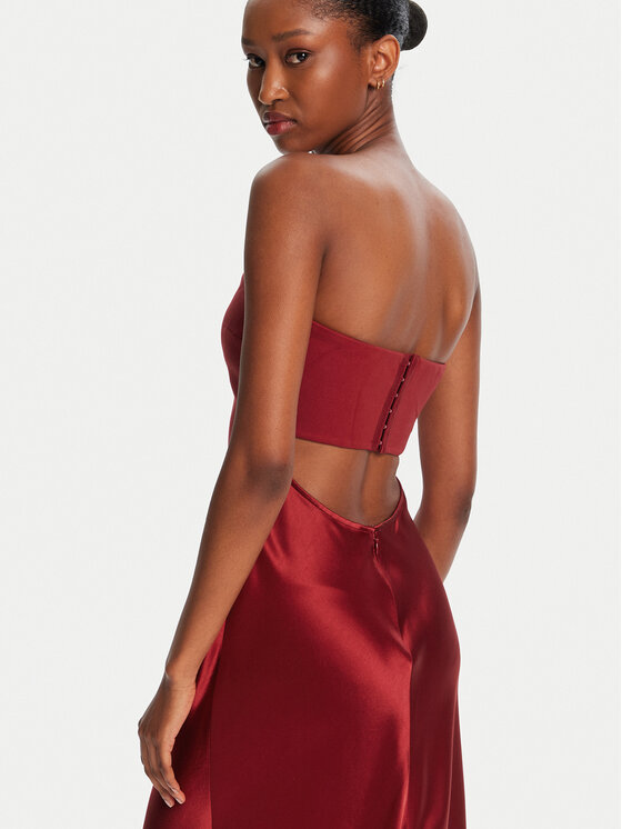 STAUD STAUD Coctailkleid Wayfaaring R24F2160PS Rot Slim Fit