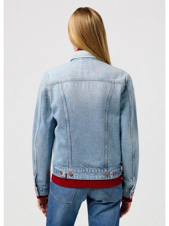Wrangler Wrangler Kurtka jeansowa Heritage Jacket Mid Stone Niebieski Regular Fit