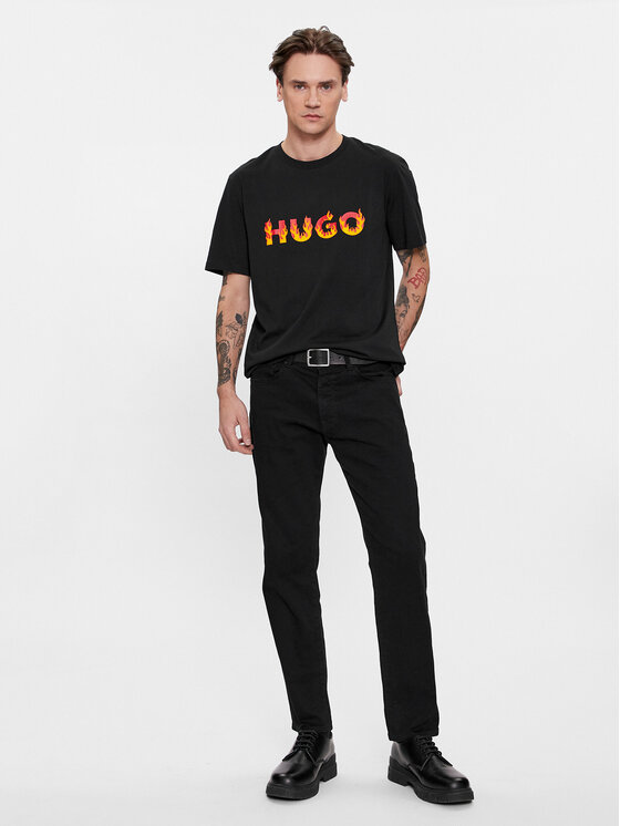 HUGO Hugo T-särk Danda 50504542 Must Regular Fit