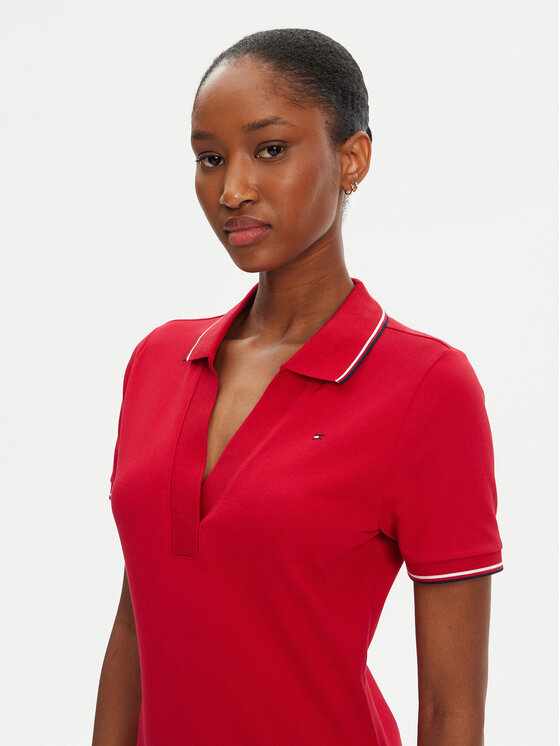 Tommy Hilfiger Tommy Hilfiger Ежедневна рокля 1985 WW0WW45740 Червен Slim Fit