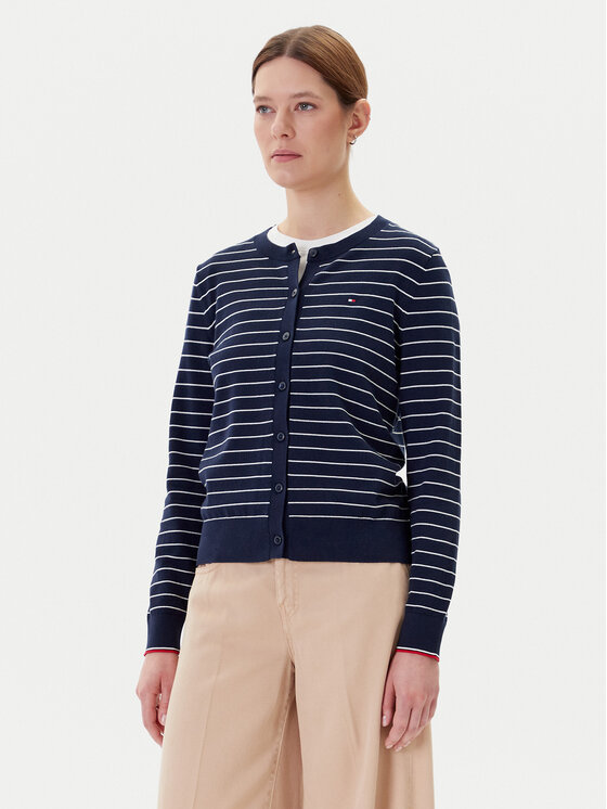 Tommy Hilfiger Kardigán WW0WW42370 Tmavomodrá Regular Fit