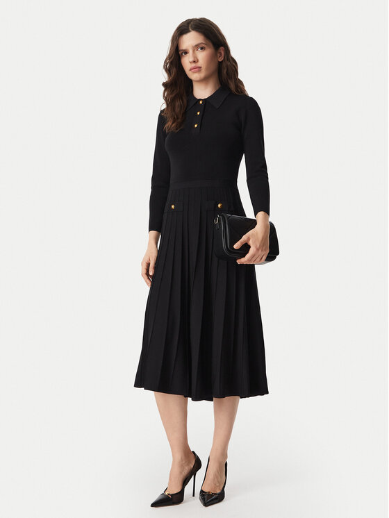 MICHAEL Michael Kors MICHAEL Michael Kors Плетена рокля MT683J3BFD Черен Slim Fit