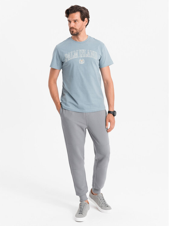 Ombre Ombre Spodnie dresowe OM-PASK-0129 Szary Regular Fit