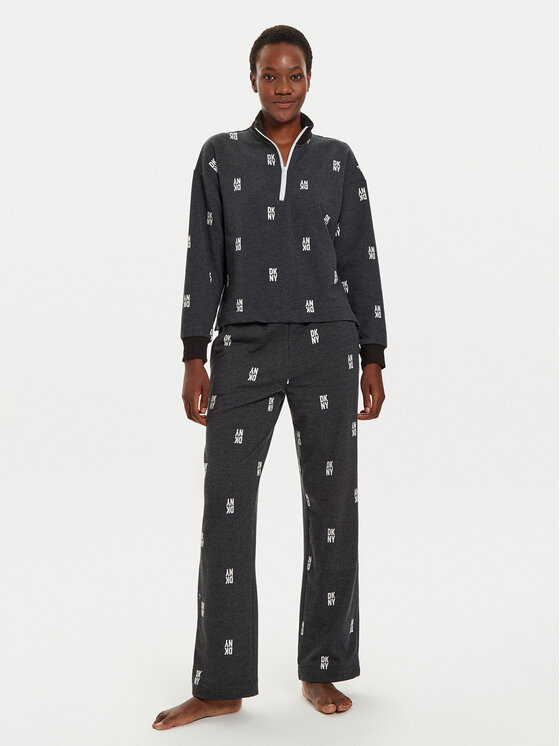 DKNY Tepláková súprava YI90018 Čierna Regular Fit