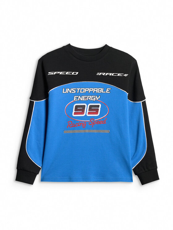 4F 4F Bluza ESPORTS RACING Niebieski Loose Fit