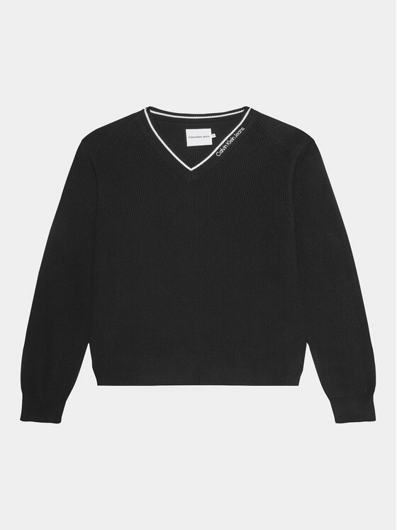 Calvin Klein Jeans Sveter Ceremony IB0IB01869 Čierna Relaxed Fit