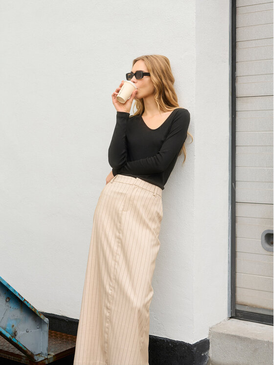 Kaffe Kaffe Spódnica midi Agathe 10508753 Beżowy Regular Fit