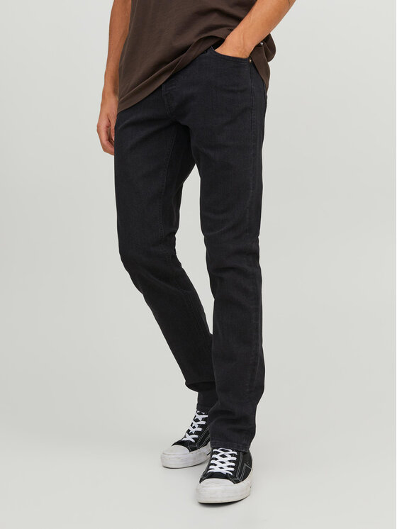 Jack&Jones Džinsi 12246949 Melns Slim Fit