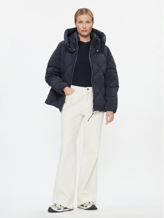 Tommy Hilfiger Tommy Hilfiger Pernata jakna Diamond Baffle WW0WW40199 Tamnoplava Relaxed Fit